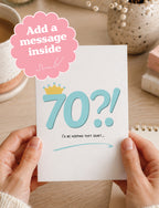 70th Birthday Card | I’d Be Keeping That Quiet…