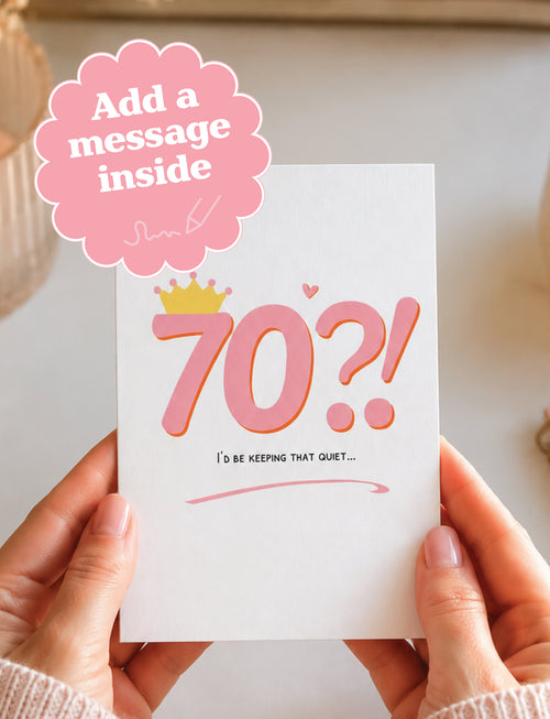 70th Birthday Card | I’d Be Keeping That Quiet…
