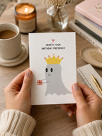 Here’s Your Birthday Presence Card – Funny Illustrated A6 Birthday Card