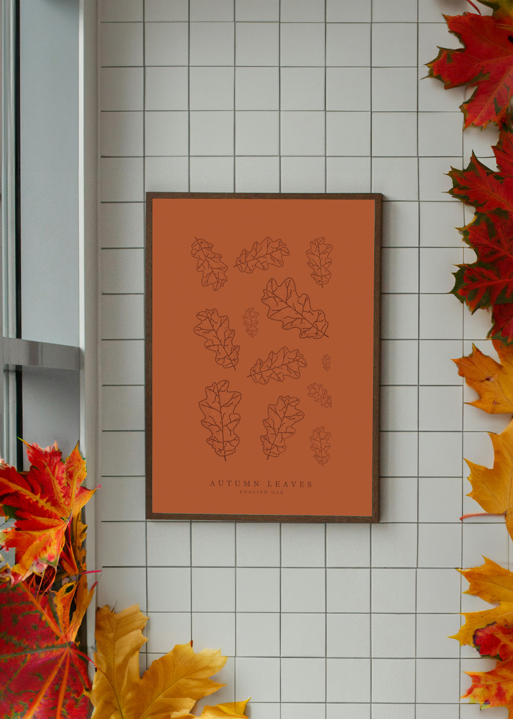 English Oak Leaf Art Print – Sustainable Handcrafted A4 Artwork
