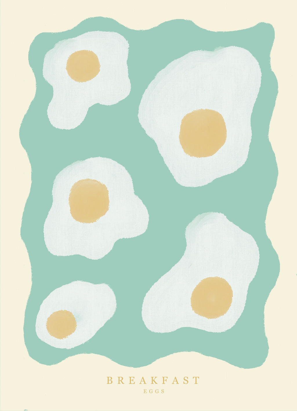 Minimalist Fried Egg Art Print – A4 Wall Decor from the Breakfast Series