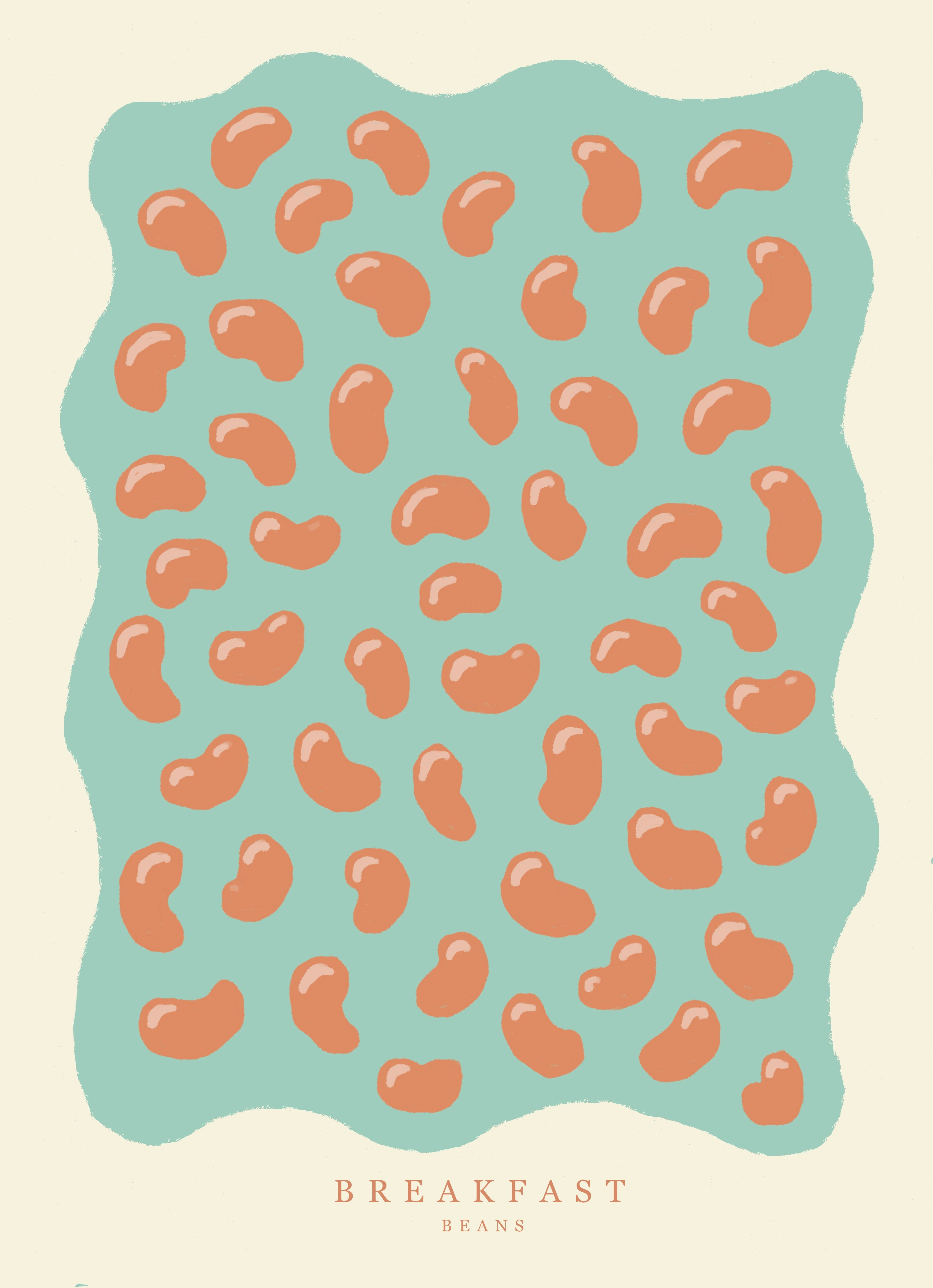 Playful Beans Breakfast Art Print – A4