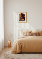 Modern abstract wall art print featuring a kiss illustration