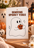 Sending Spooky Vibes, Cute Halloween Card