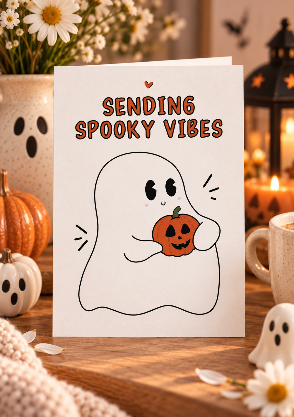 Sending Spooky Vibes, Cute Halloween Card