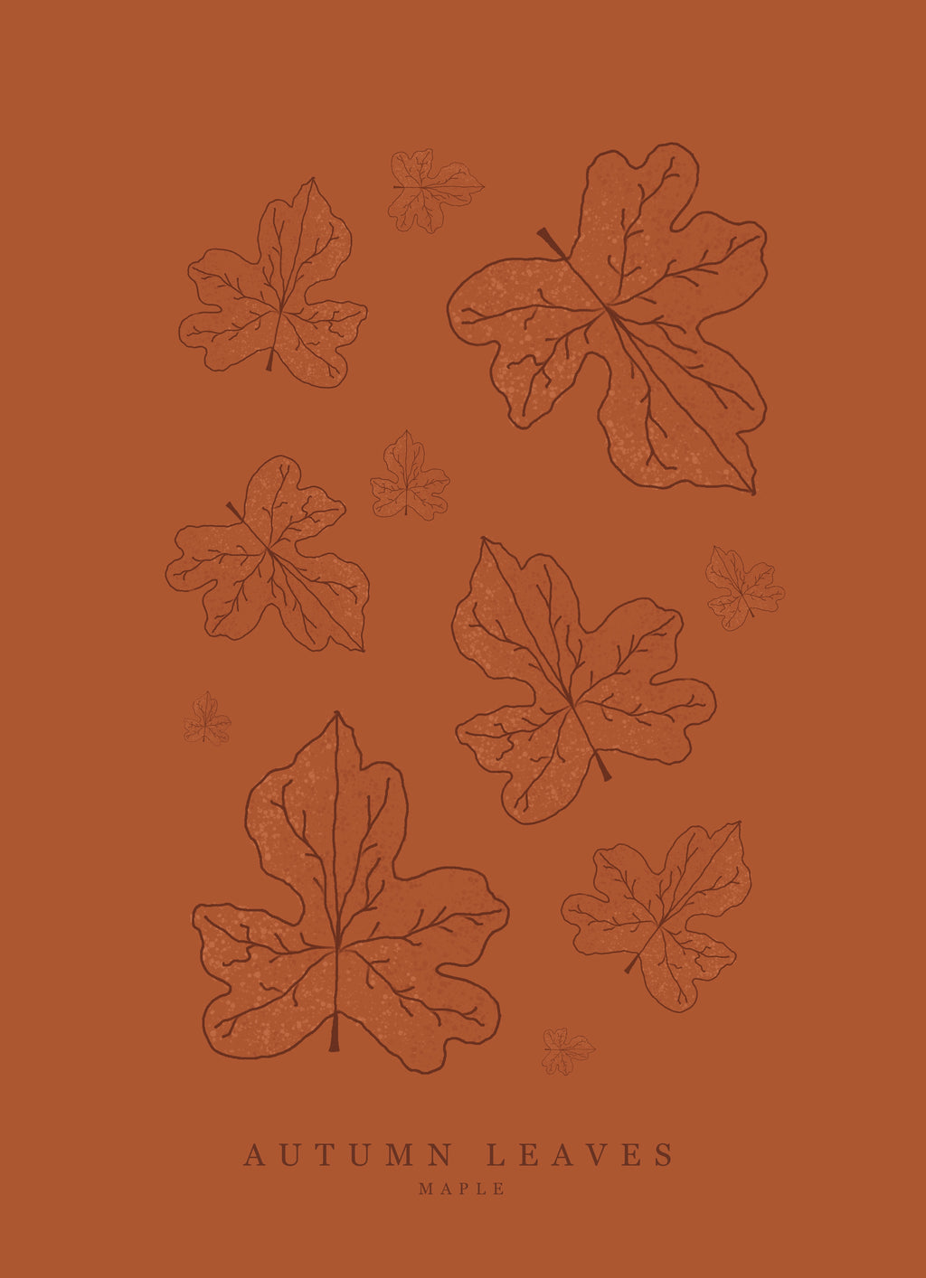 Maple Leaf Art Print – Hand-Illustrated Nature-Inspired A4 Decor