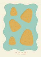 Minimalist Hash Brown Art Print – A4 Wall Decor from the Breakfast Series