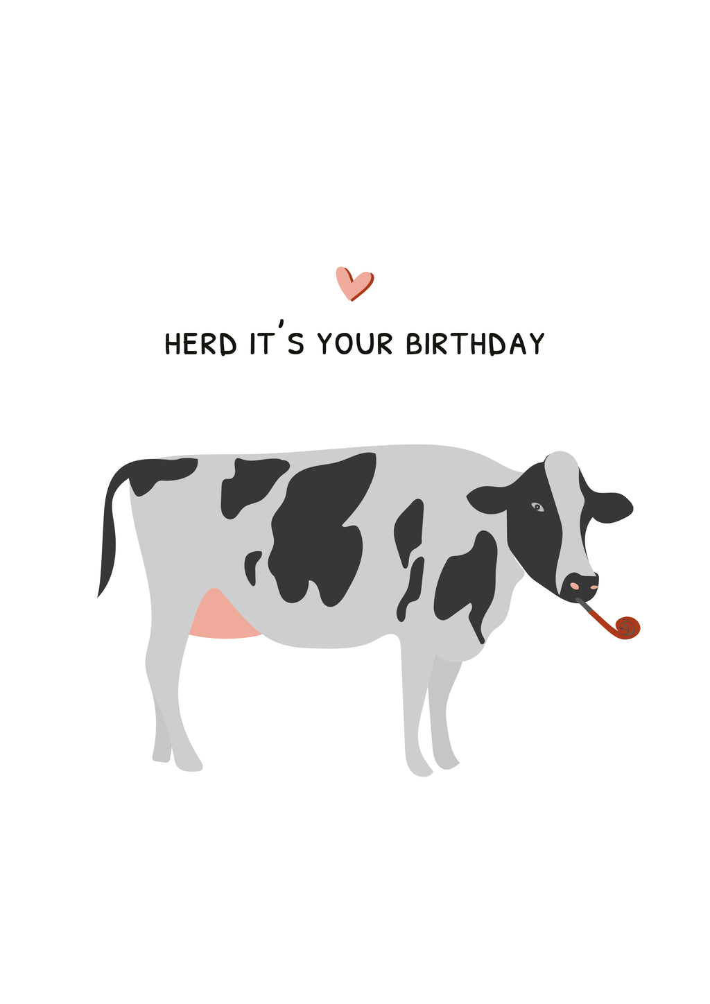 Herd It’s Your Birthday Card – Funny Cow Illustrated A6 Birthday Card