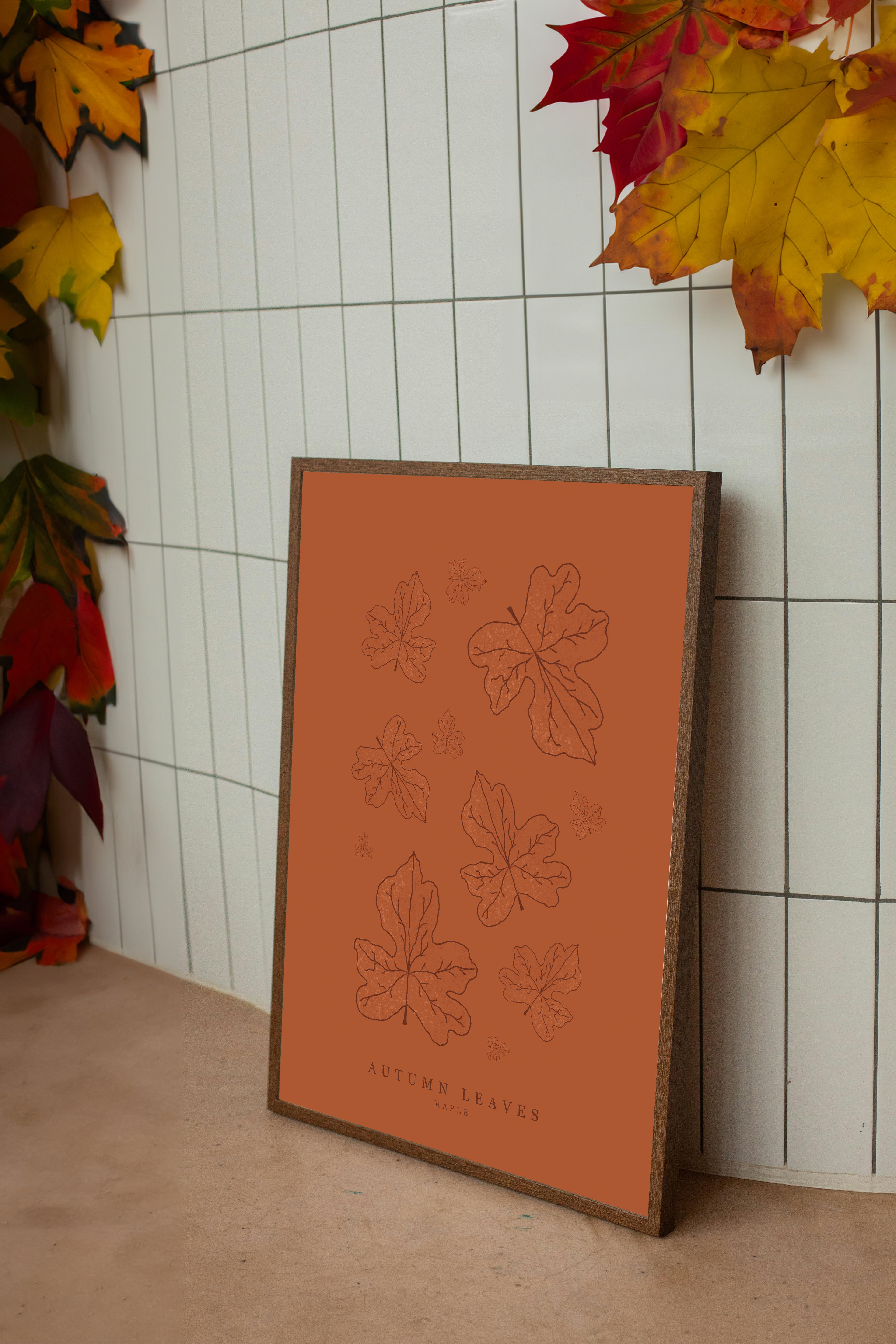 Maple Leaf Art Print – Hand-Illustrated Nature-Inspired A4 Decor