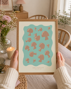 Charming Mushroom Breakfast Art Print – A4