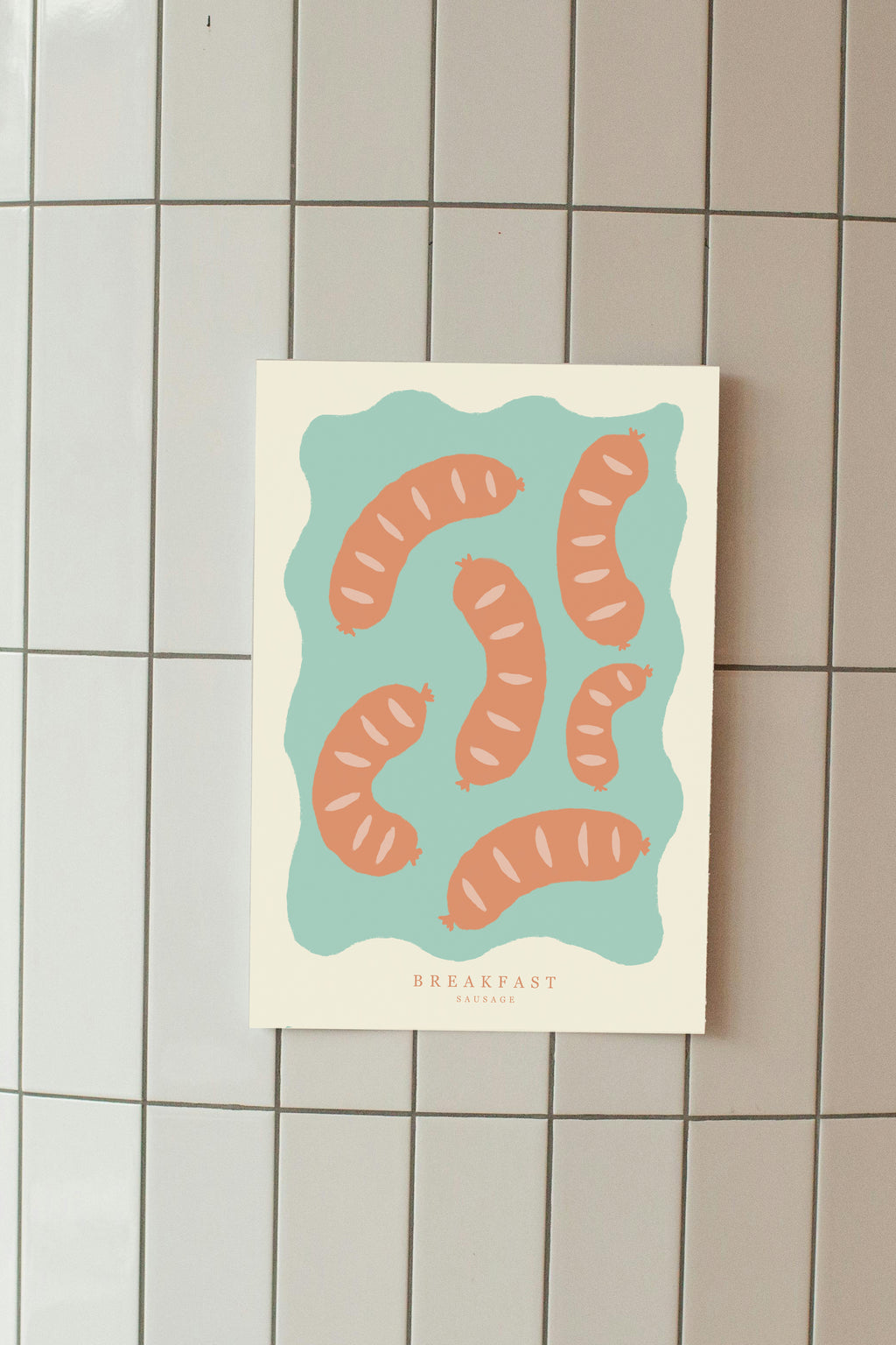 Whimsical Sausage Breakfast Art Print – A4